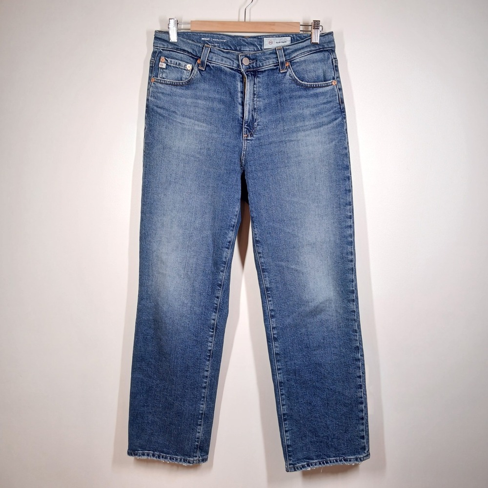 AG Adriano Goldschmied Brinley Jeans Women 28 Blue Mid Rise Straight Denim